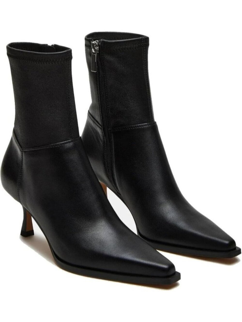 Women's Black Pointed Toe Side Zipper Ankle Boots Stiletto High Heels Fall Boots